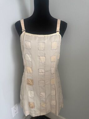 John Richmond Cream Patchwork Mini Dress